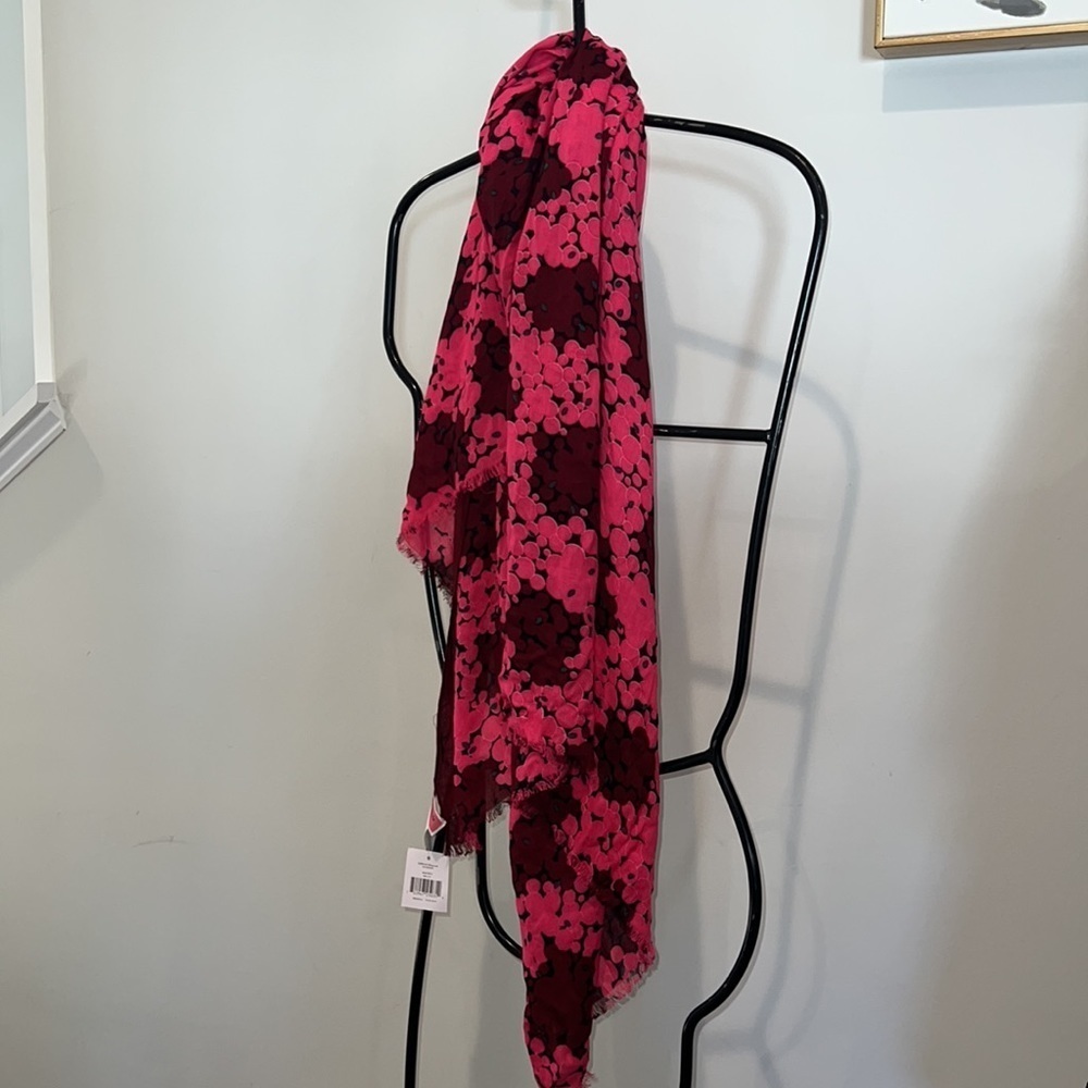 Kate Spade New bubble dot oblong scarf. Pink & black.